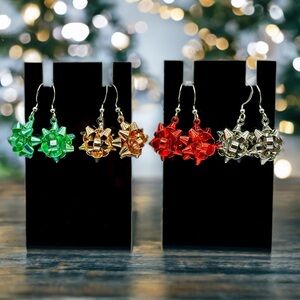 Elegant Silver Bow Earrings